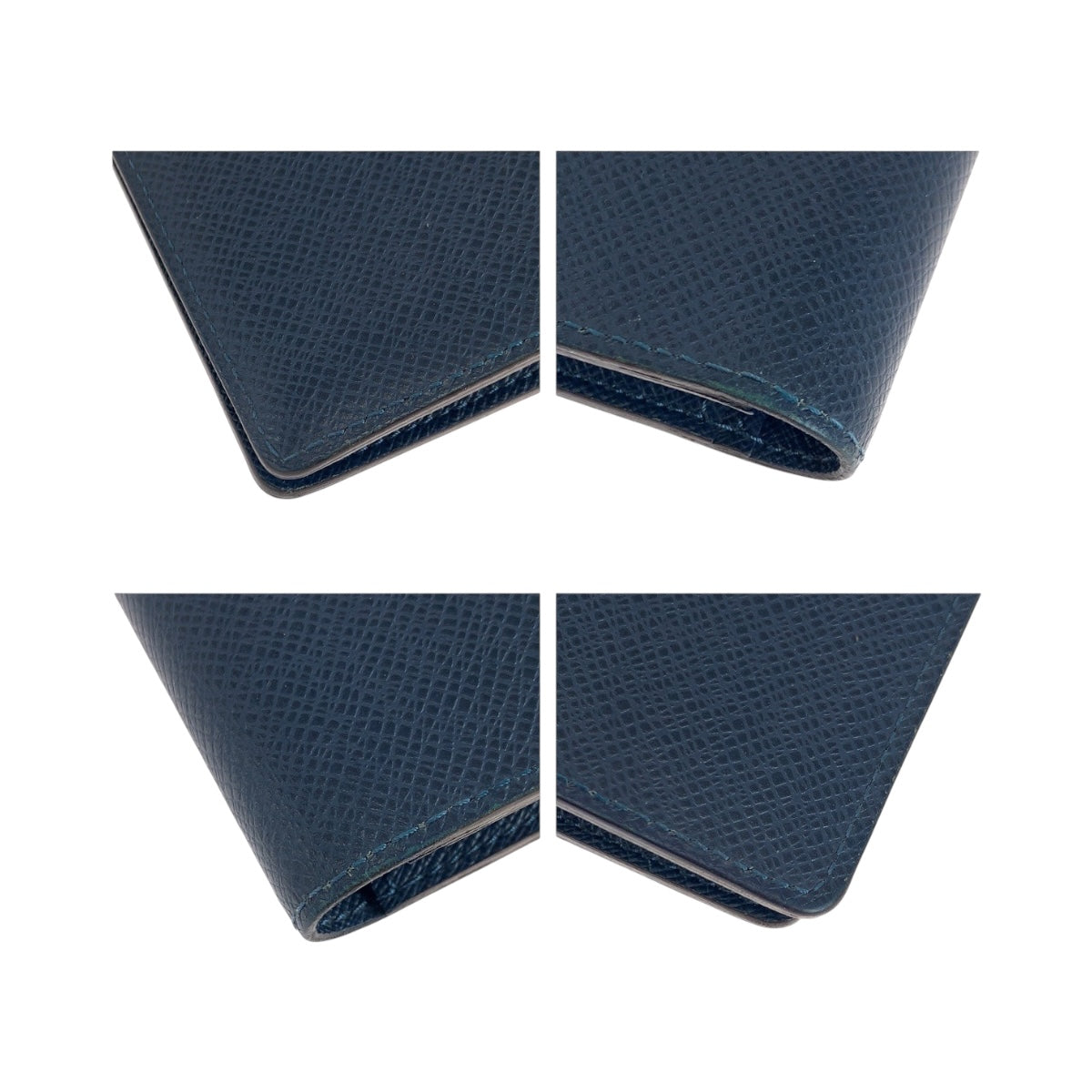 LOUIS VUITTON Long Wallet Purse M30662 Taiga Blue Silver Metal Taiga Portefeuille Braza