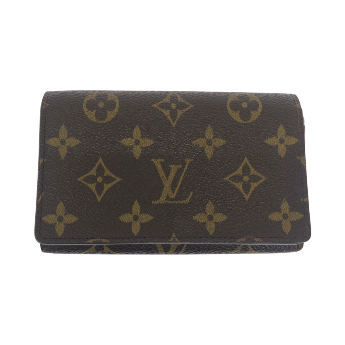 LOUIS VUITTON Bifold Wallet M61736 PVC Dark Brown Gold Metal Monogram Portefeuille Tresol