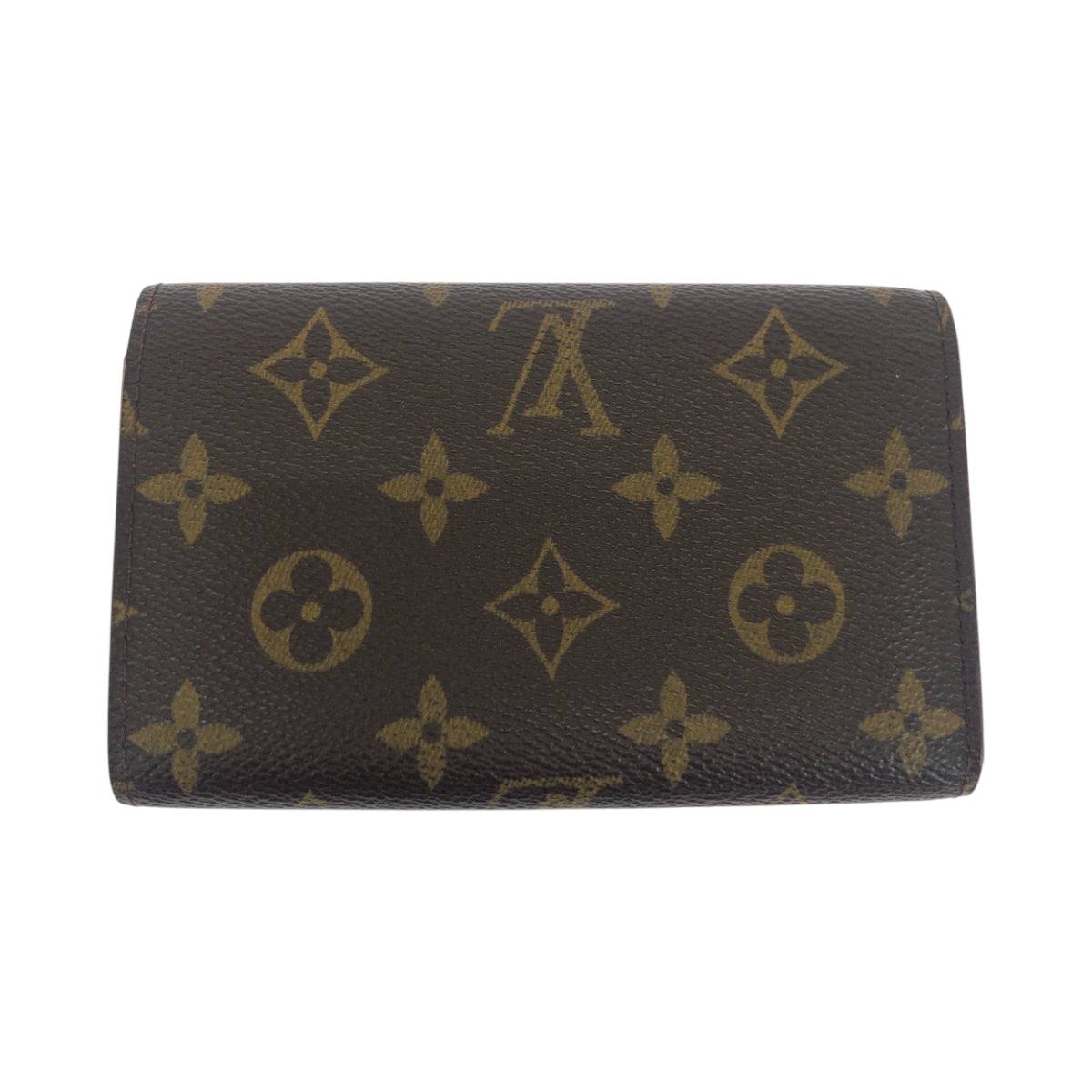 LOUIS VUITTON Bifold Wallet M61736 PVC Dark Brown Gold Metal Monogram Portefeuille Tresol