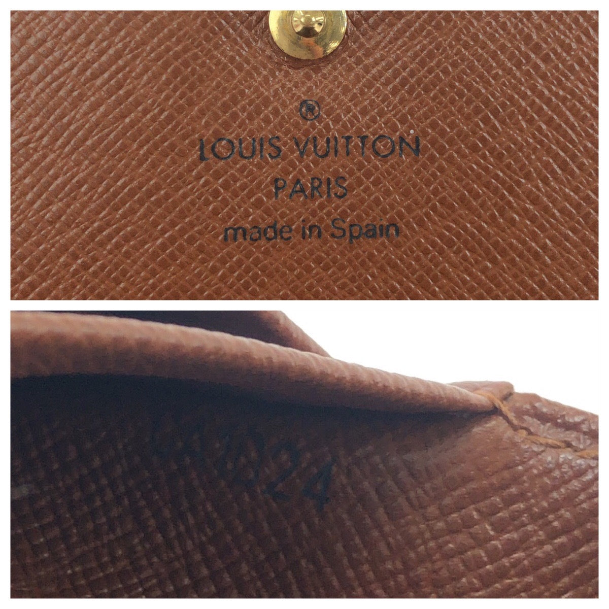 LOUIS VUITTON Bifold Wallet M61736 PVC Dark Brown Gold Metal Monogram Portefeuille Tresol