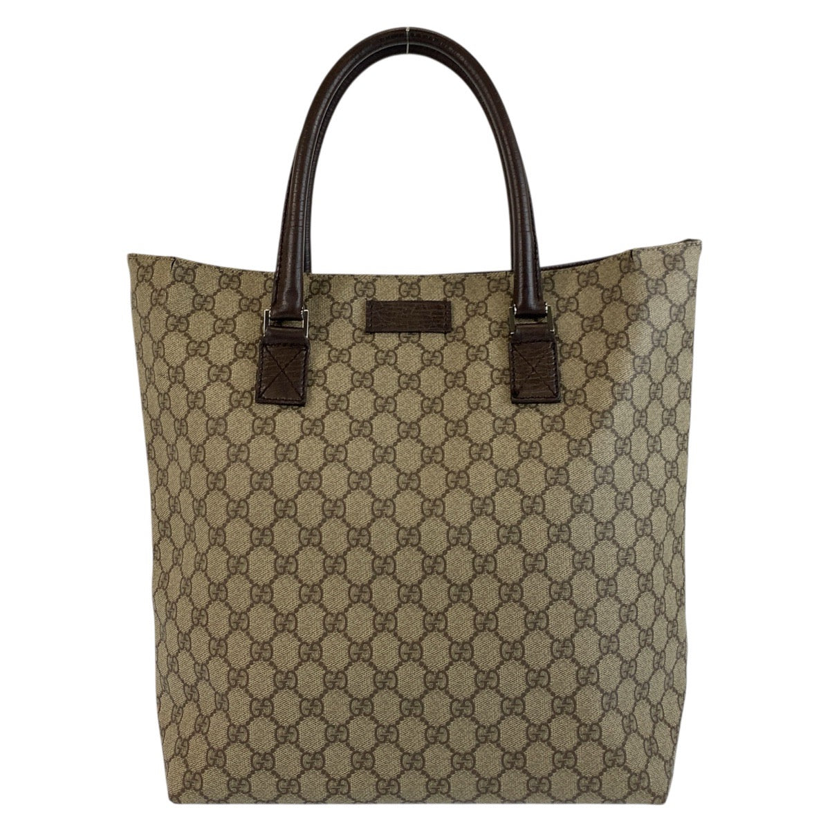 GUCCI Tote Bag 131220 GG Supreme Canvas Beige Brown SilverMetal