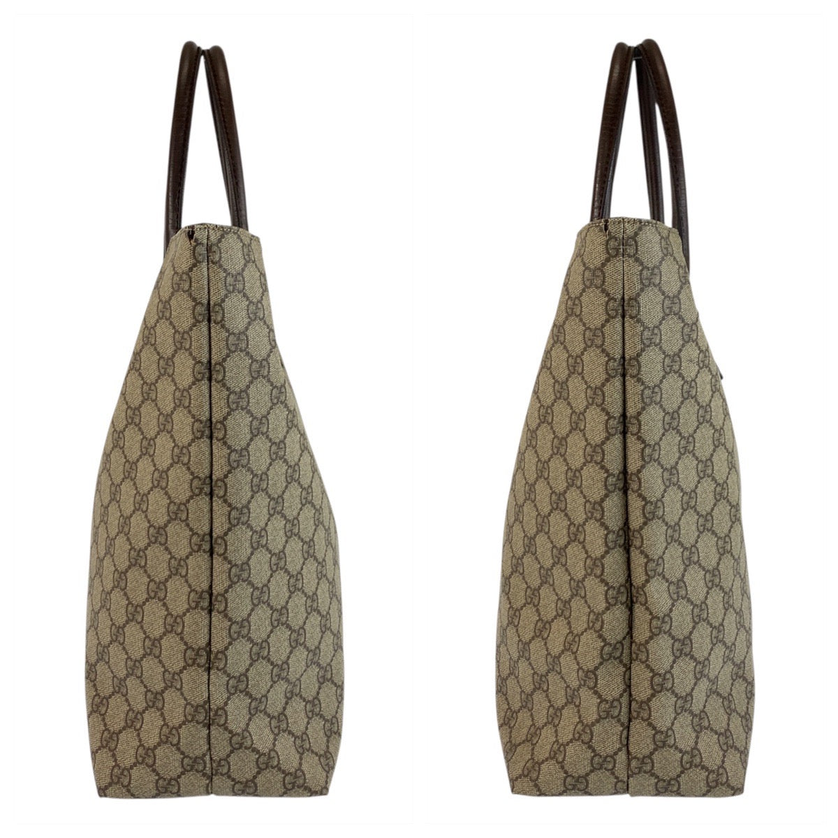 GUCCI Tote Bag 131220 GG Supreme Canvas Beige Brown SilverMetal