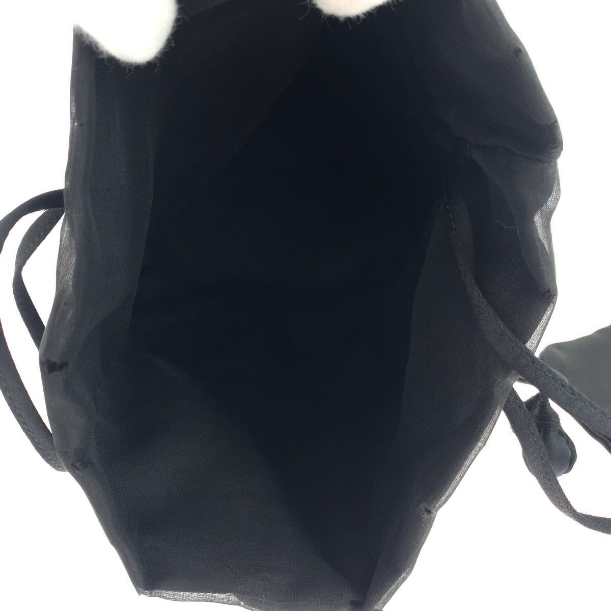 PRADA Tote Bag Nylon Black Silver Metal Tessuto Satin