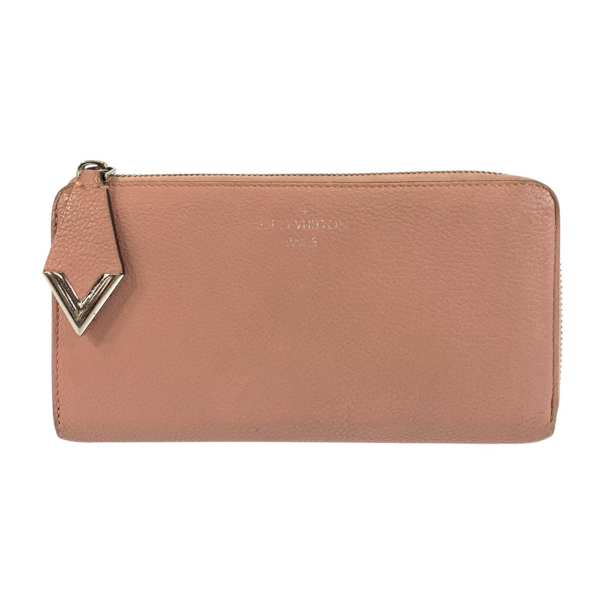 LOUIS VUITTON Long Wallet Purse M60148 leather Magnolia Pink Greige SilverMetal Portefeuille comet