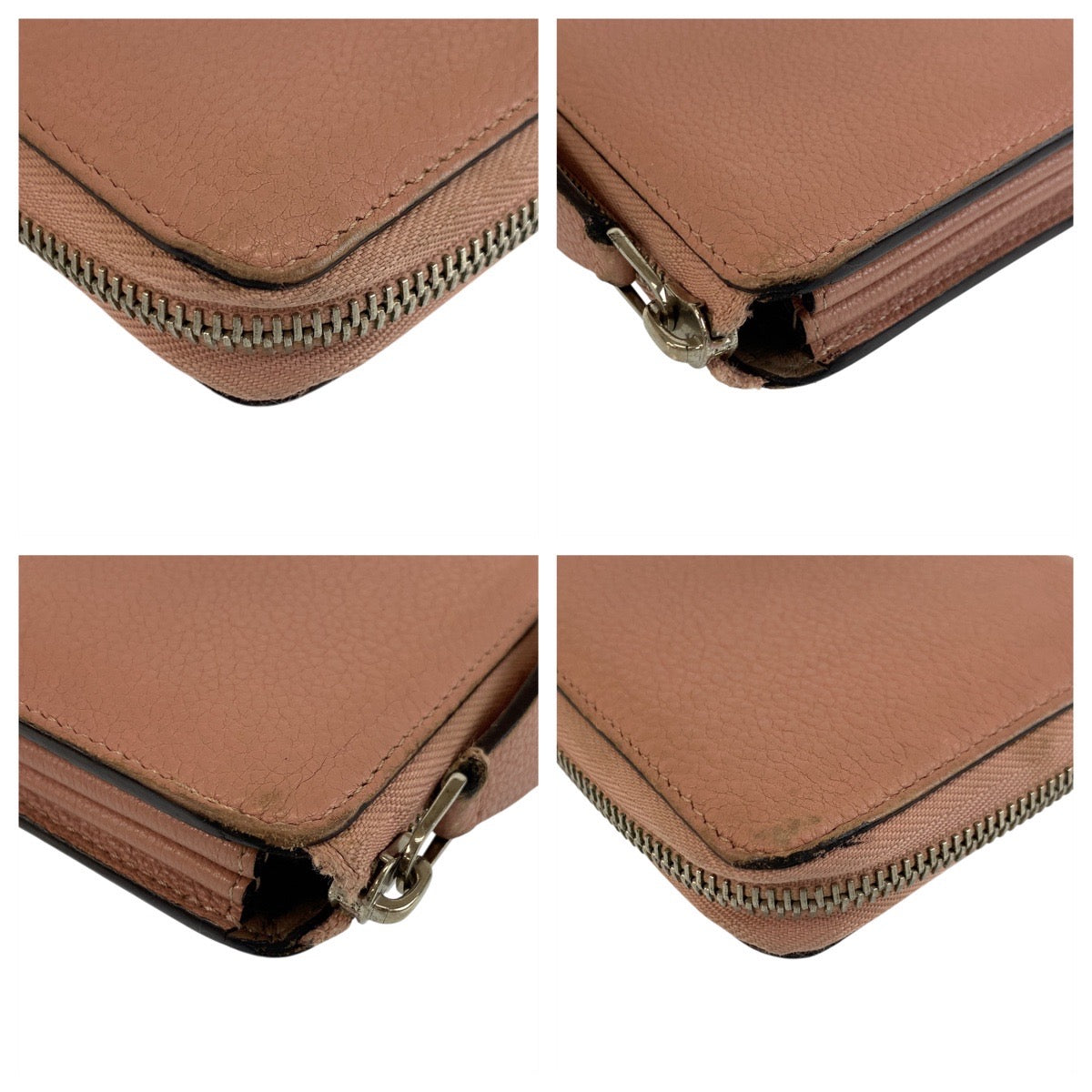 LOUIS VUITTON Long Wallet Purse M60148 leather Magnolia Pink Greige SilverMetal Portefeuille comet