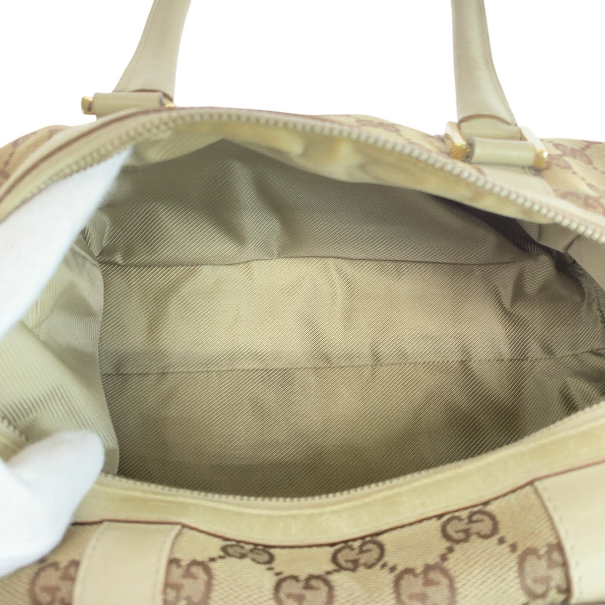GUCCI Handbag 000 0851 GG canvas Beige Gold Metal