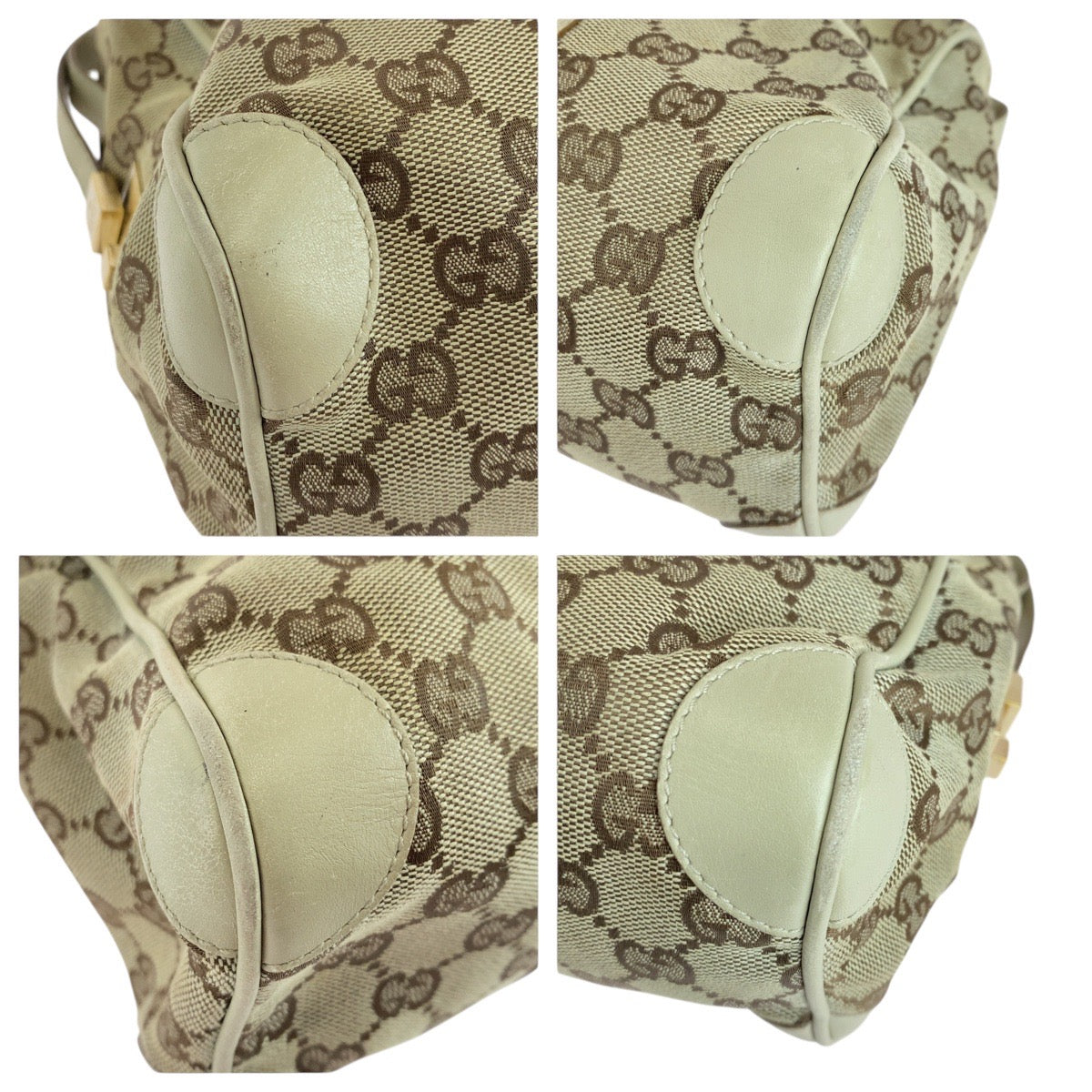 GUCCI Handbag 000 0851 GG canvas Beige Gold Metal