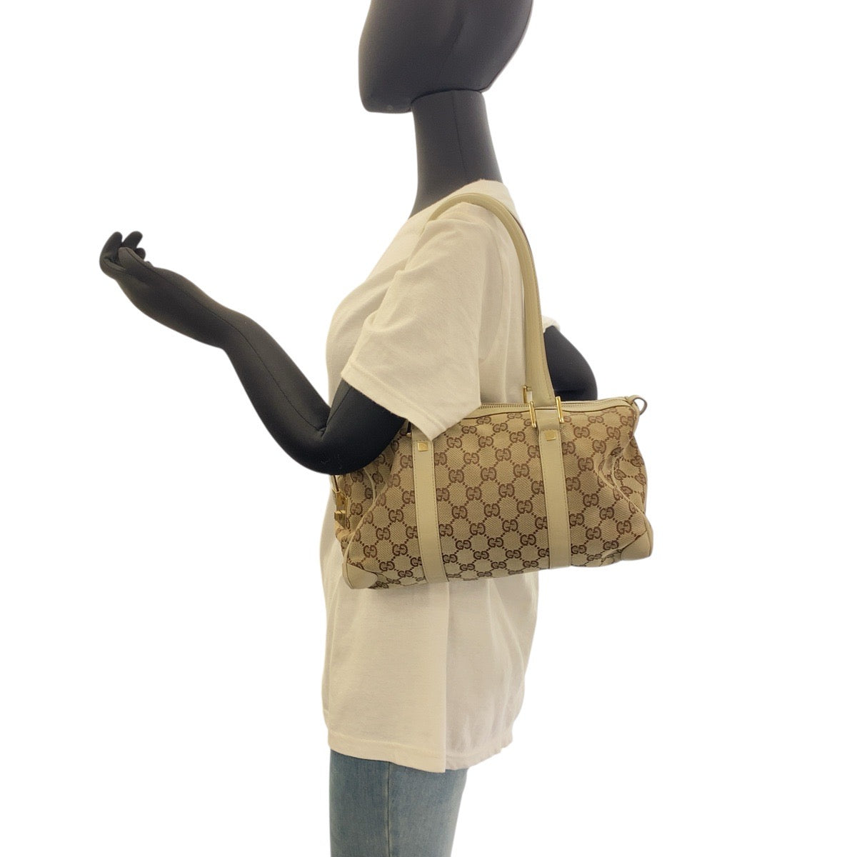 GUCCI Handbag 000 0851 GG canvas Beige Gold Metal