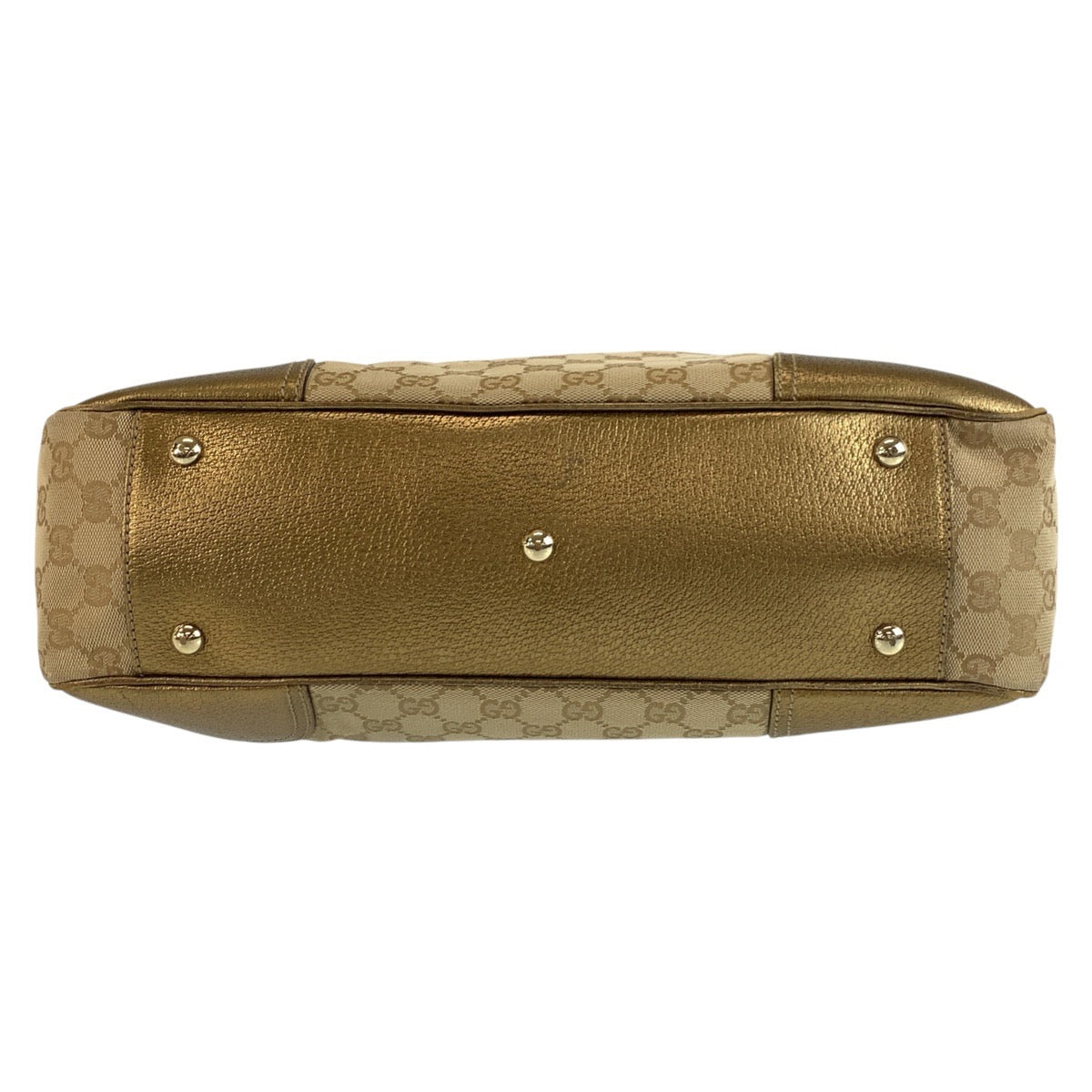 GUCCI Tote Bag 163805 GG canvas Beige gold Pretty