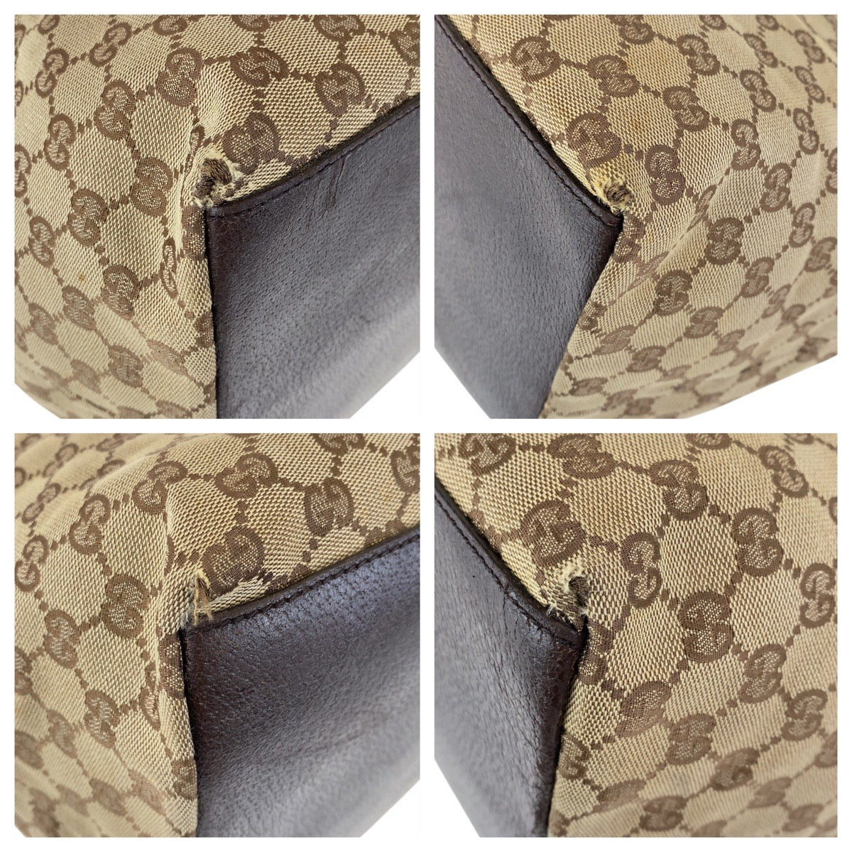 GUCCI Tote Bag 131231 GG canvas Beige brown Sherry line