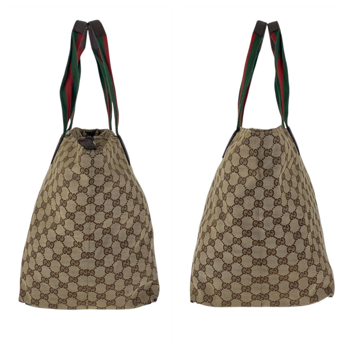 GUCCI Tote Bag 131231 GG canvas Beige brown Sherry line