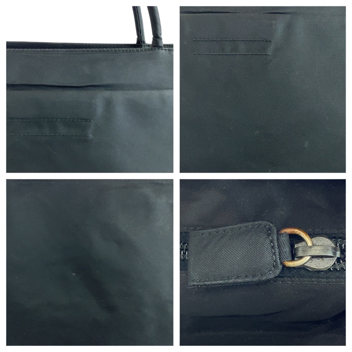 PRADA Shoulder Bag Nylon Black SilverMetal Test Triangle With logo