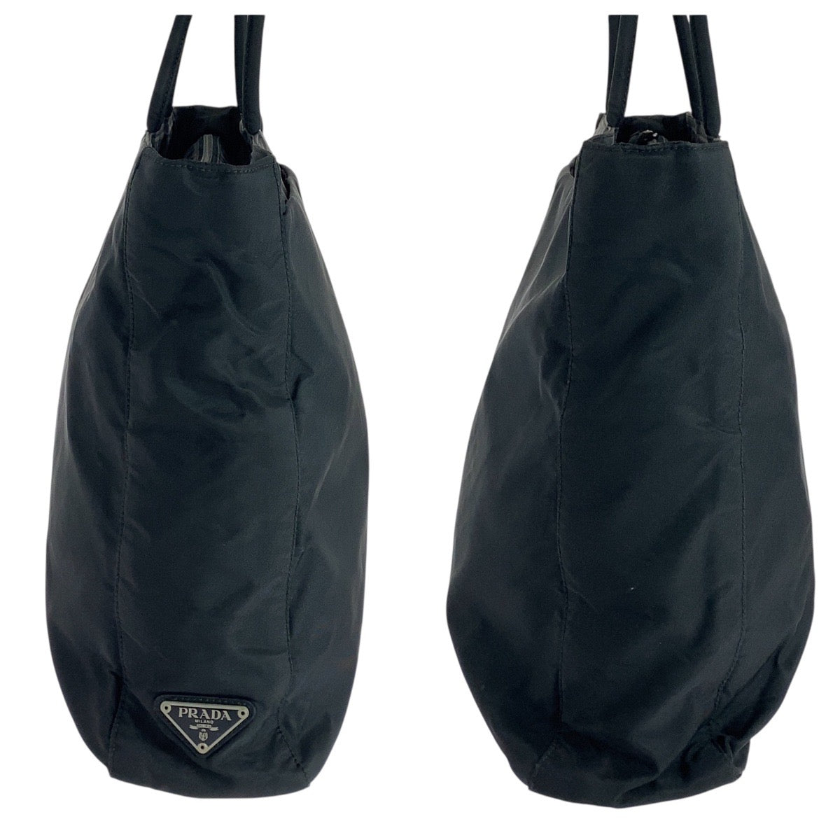 PRADA Shoulder Bag Nylon Black SilverMetal Test Triangle With logo