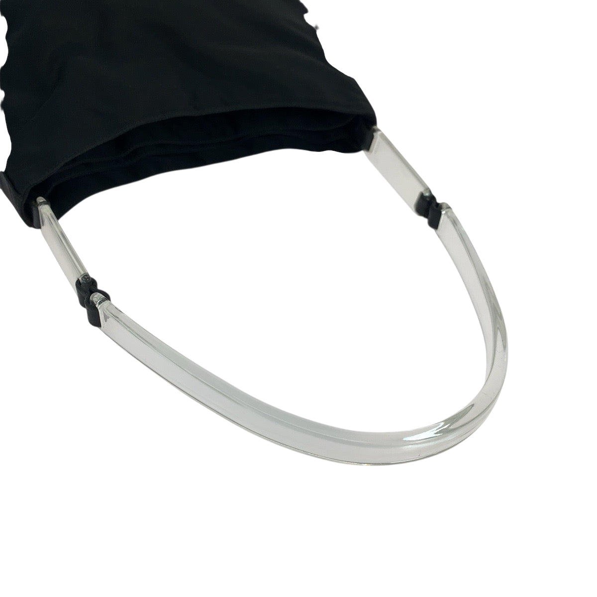 PRADA Shoulder Bag Nylon Black Silver Metal Test Triangle With logo