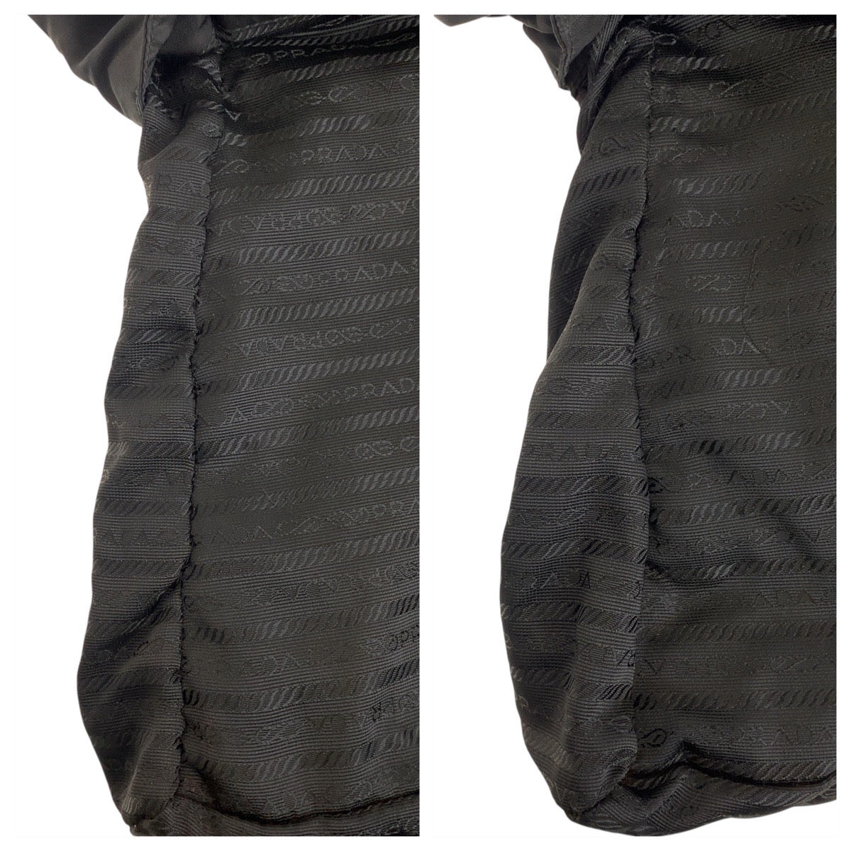 PRADA Tote Bag Nylon Black SilverMetal Test Triangle With logo