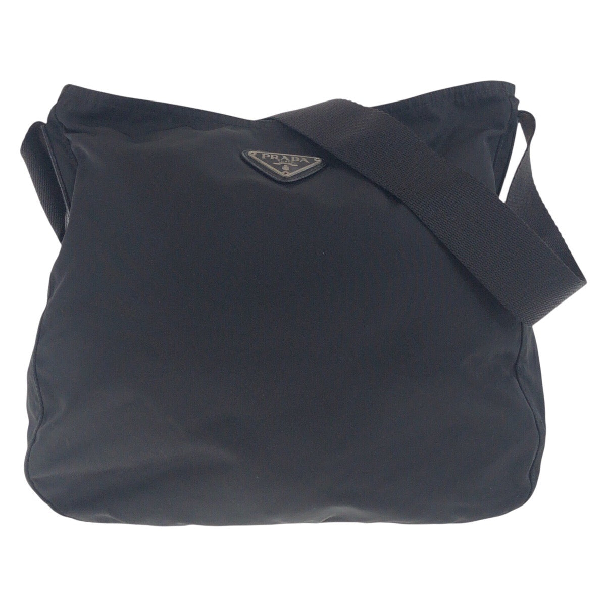 PRADA Shoulder Bag Nylon Black SilverMetal Test Triangle With logo