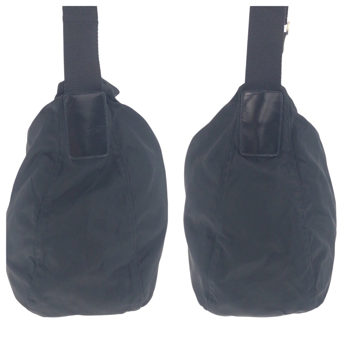 PRADA Shoulder Bag Nylon Black SilverMetal Test Triangle With logo
