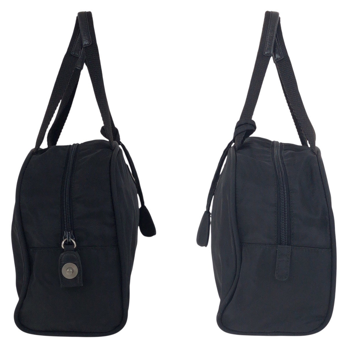 PRADA Tote Bag Nylon Black SilverMetal Test Triangle With logo