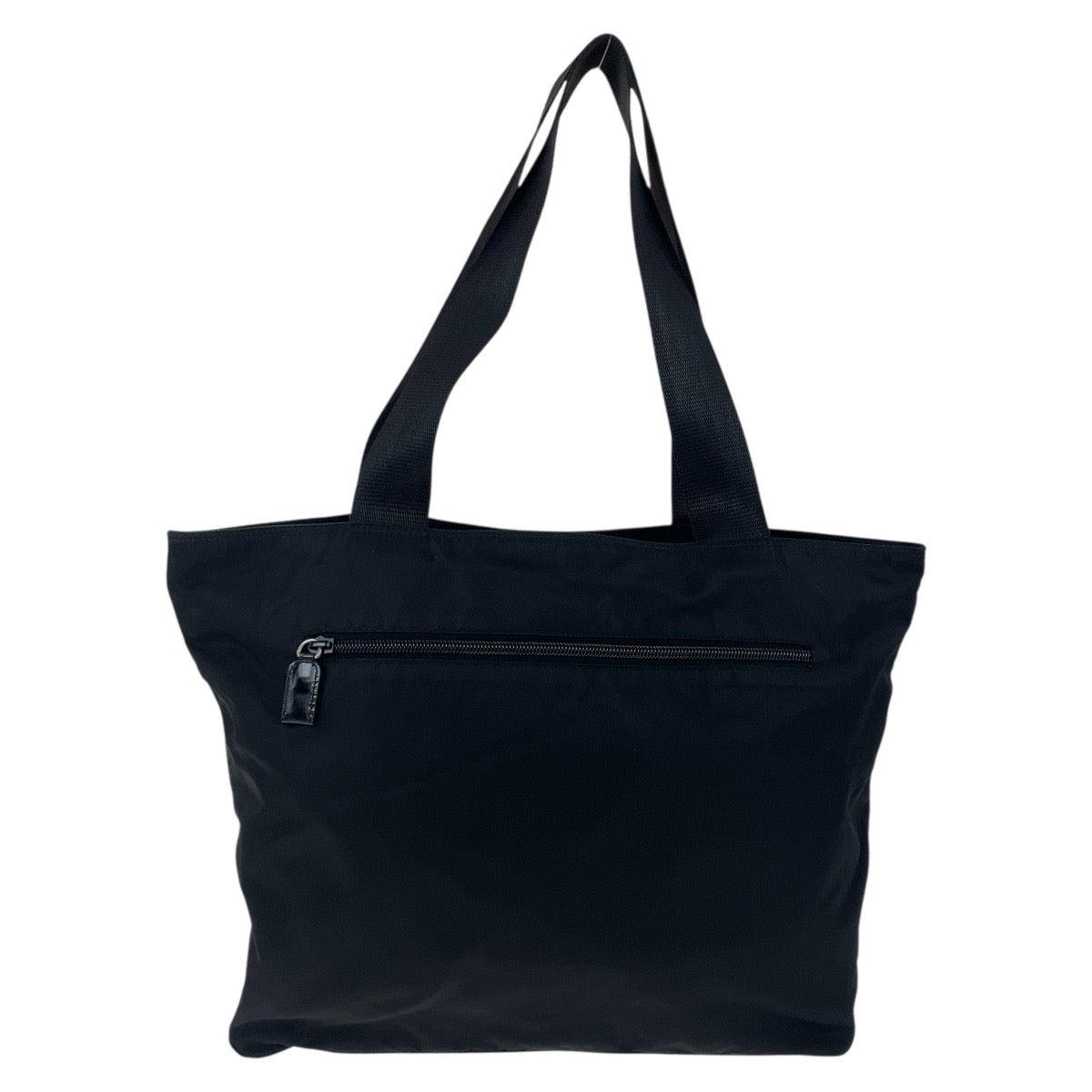 PRADA Tote Bag Nylon Black SilverMetal Test Triangle With logo