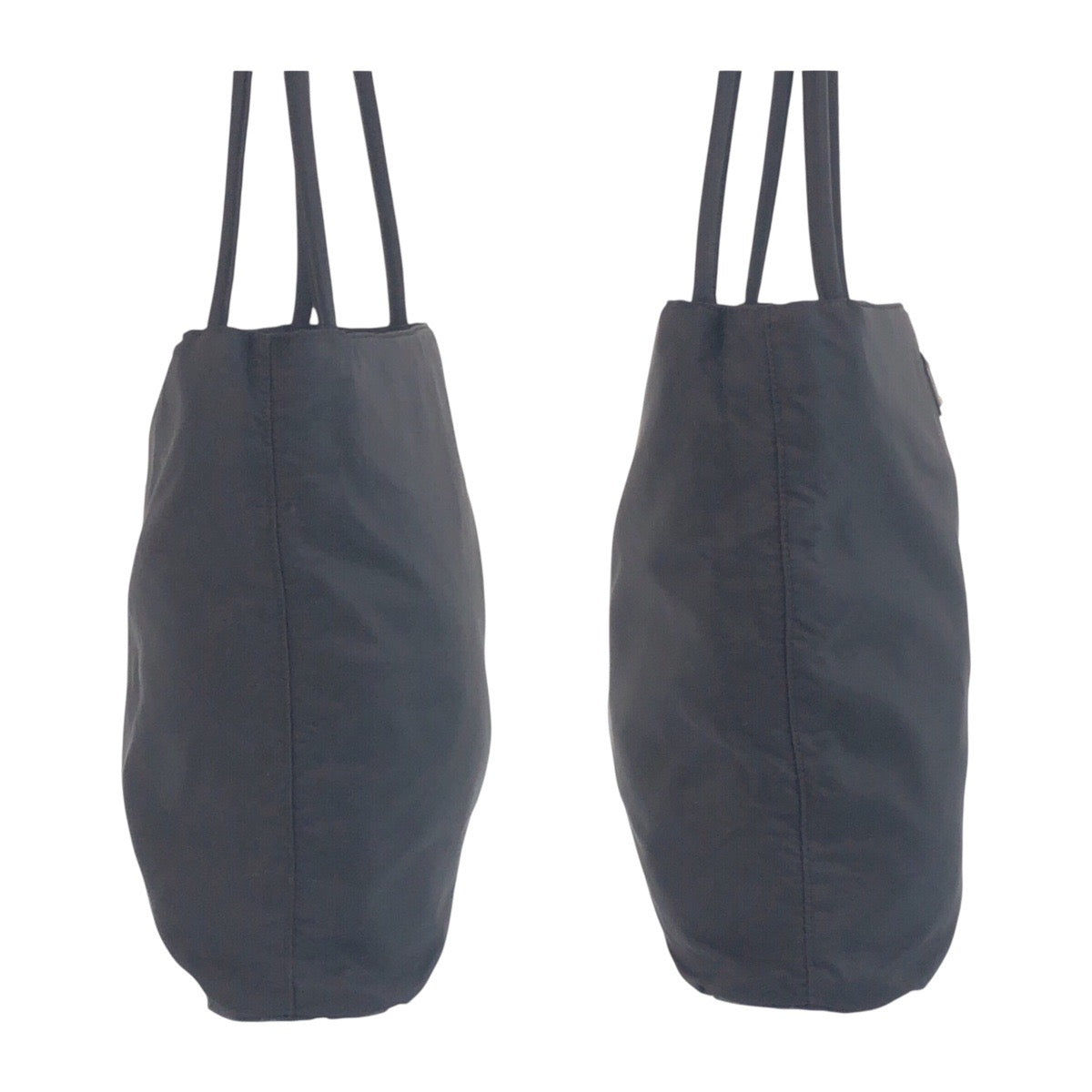 PRADA Tote Bag Nylon Black SilverMetal Test Triangle With logo