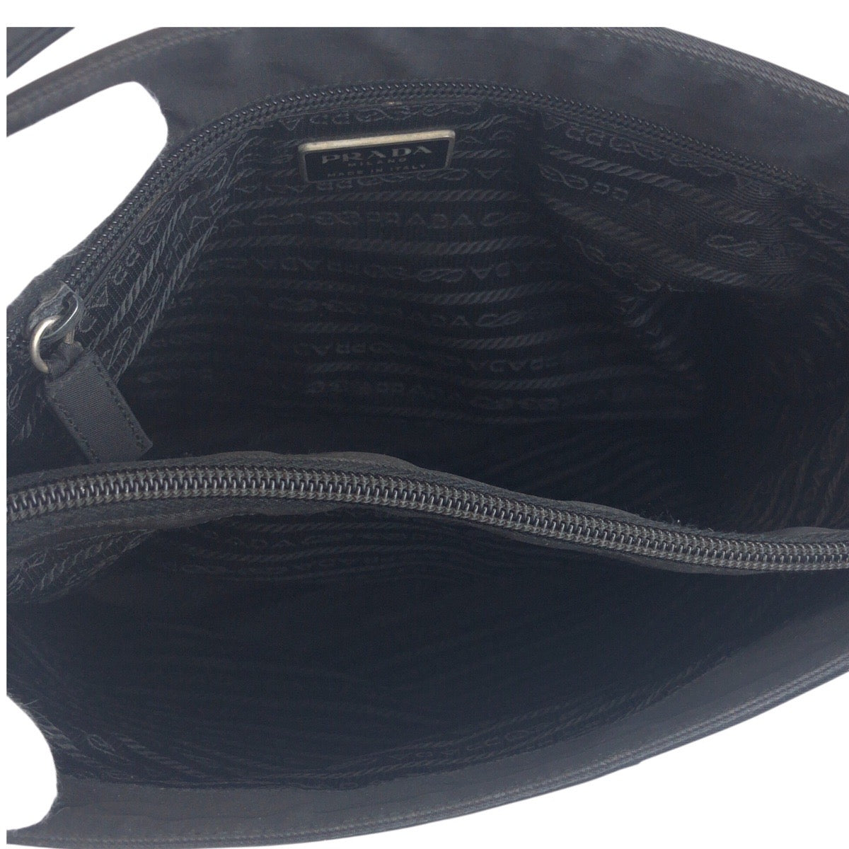 PRADA Tote Bag Nylon Black SilverMetal Test Triangle With logo