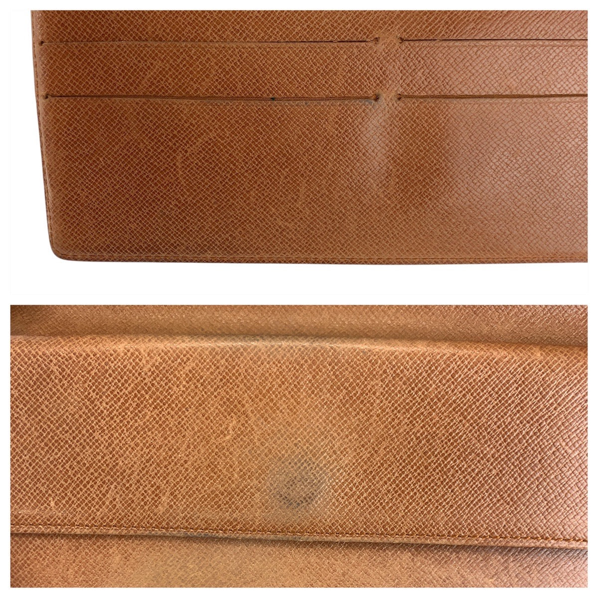 LOUIS VUITTON Long Wallet Purse M61215 PVC Brown Gold Metal Monogram Porte Tresor International