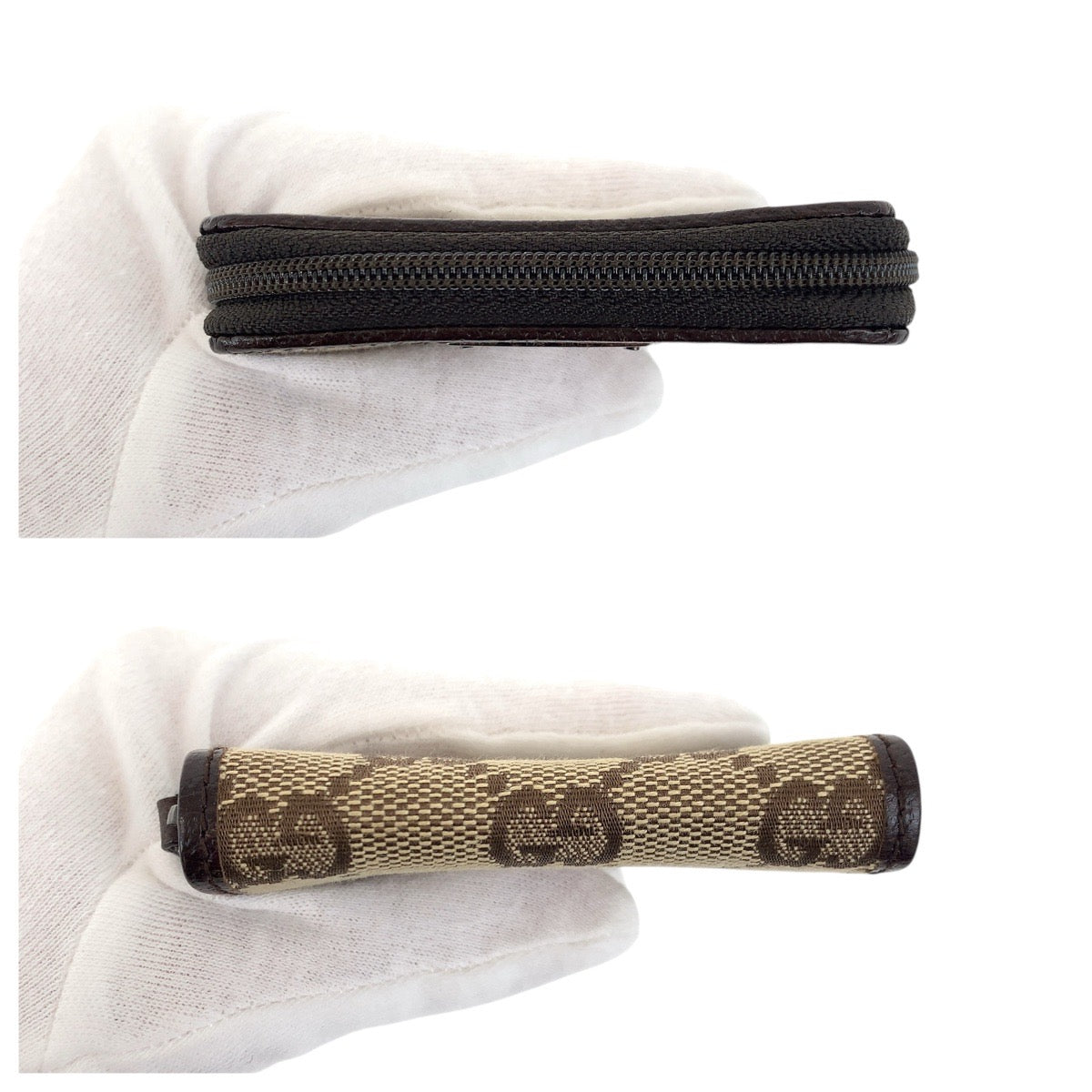 GUCCI Coin case 115255 GG canvas Brown