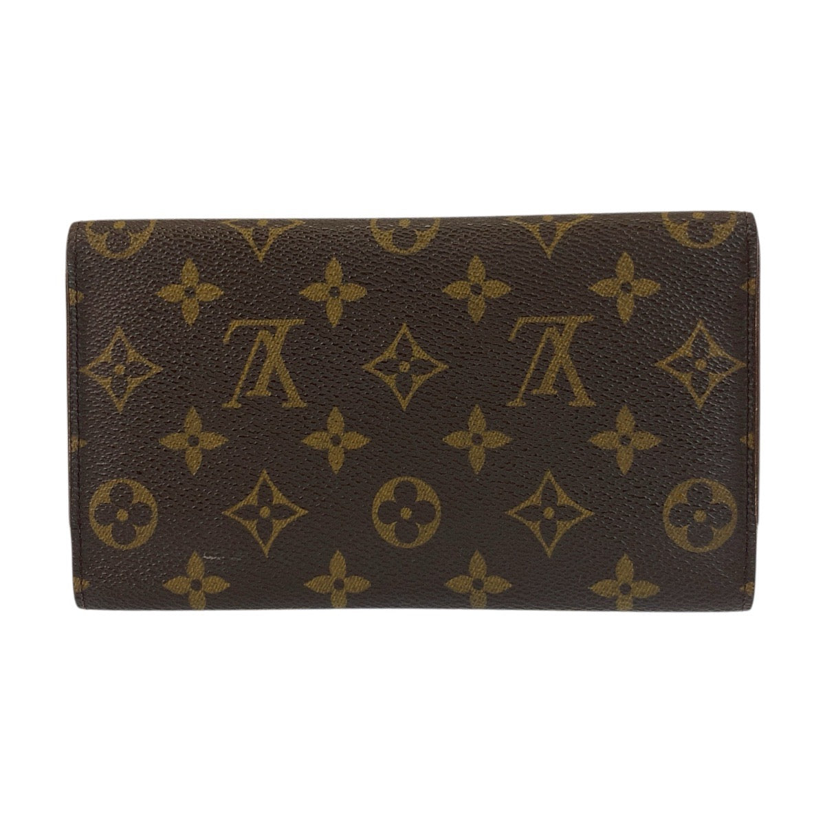 LOUIS VUITTON Long Wallet Purse M61215 PVC Brown Gold Metal Monogram Porte Tresor International