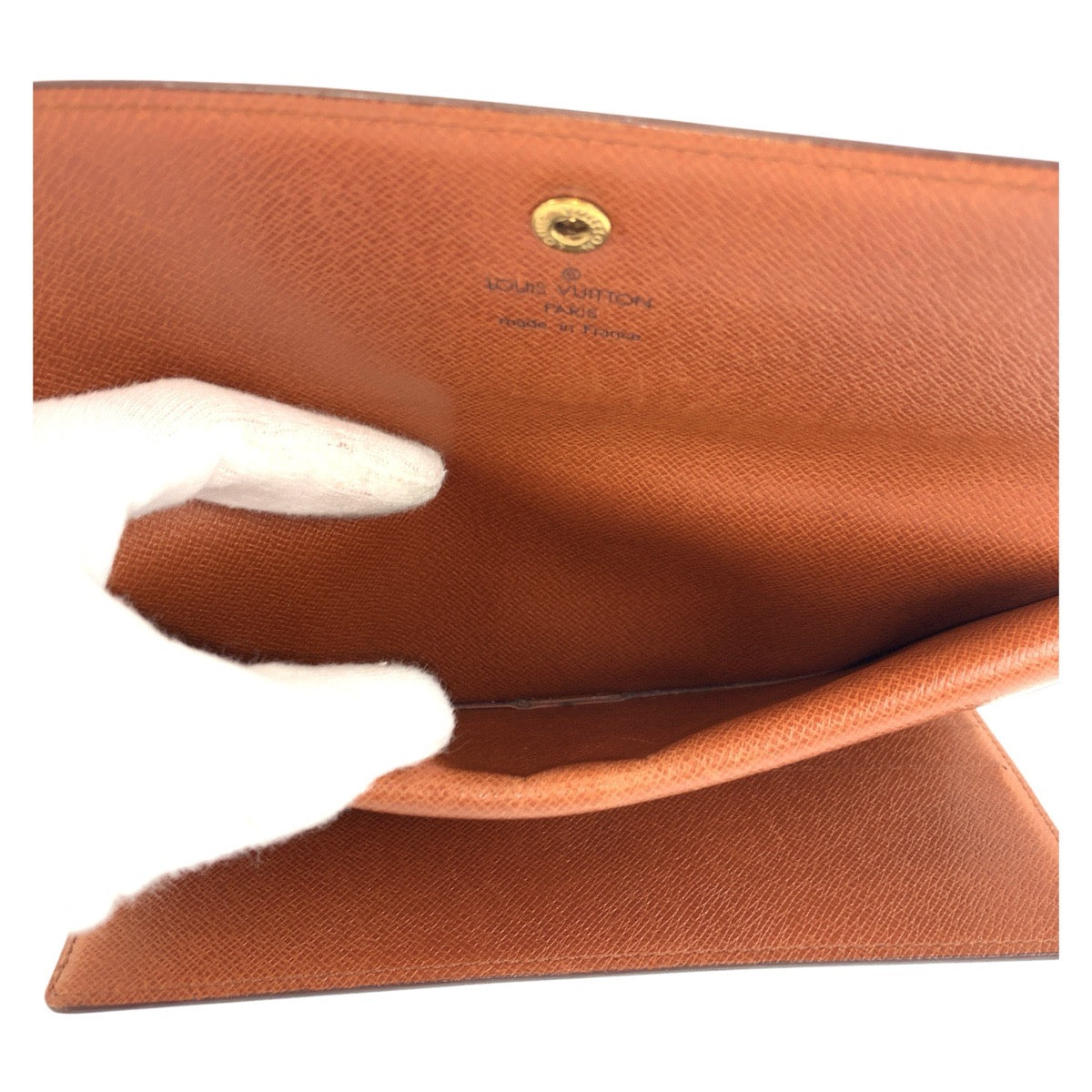 LOUIS VUITTON Long Wallet Purse M61215 PVC Brown Gold Metal Monogram Porte Tresor International