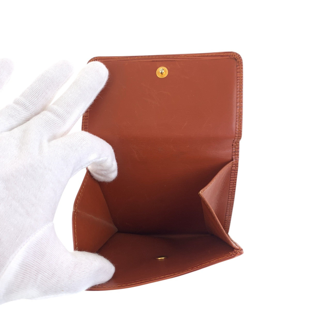 LOUIS VUITTON Tri-fold wallet M63483 leather Kenya Brown Brown Gold Metal Epi Porto Monevier Cartes Crdit