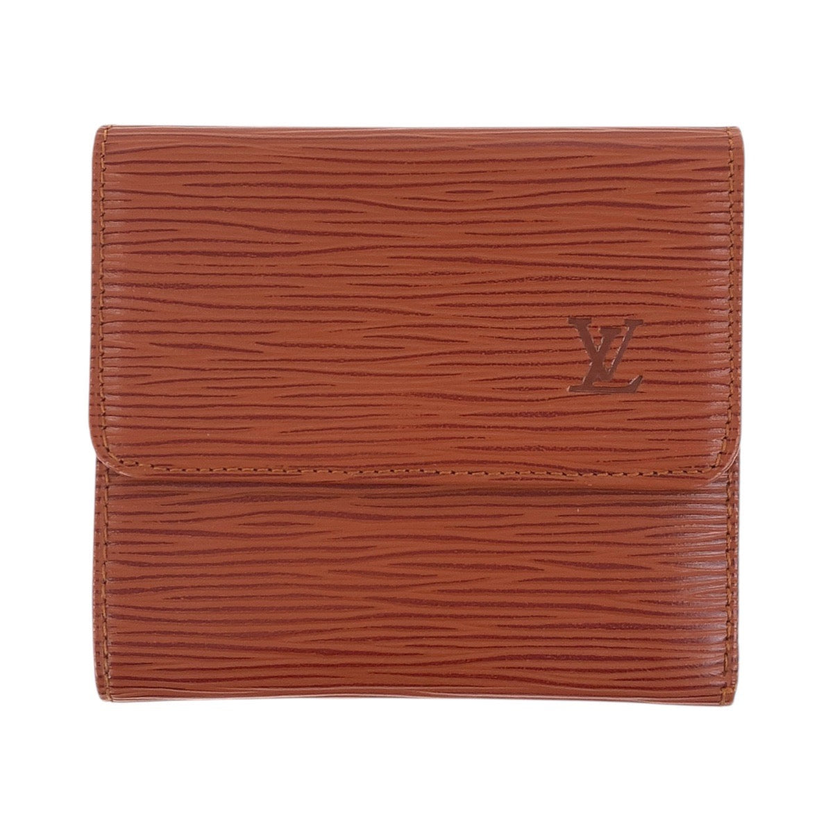 LOUIS VUITTON Tri-fold wallet M63483 leather Kenya Brown Brown Gold Metal Epi Porto Monevier Cartes Crdit