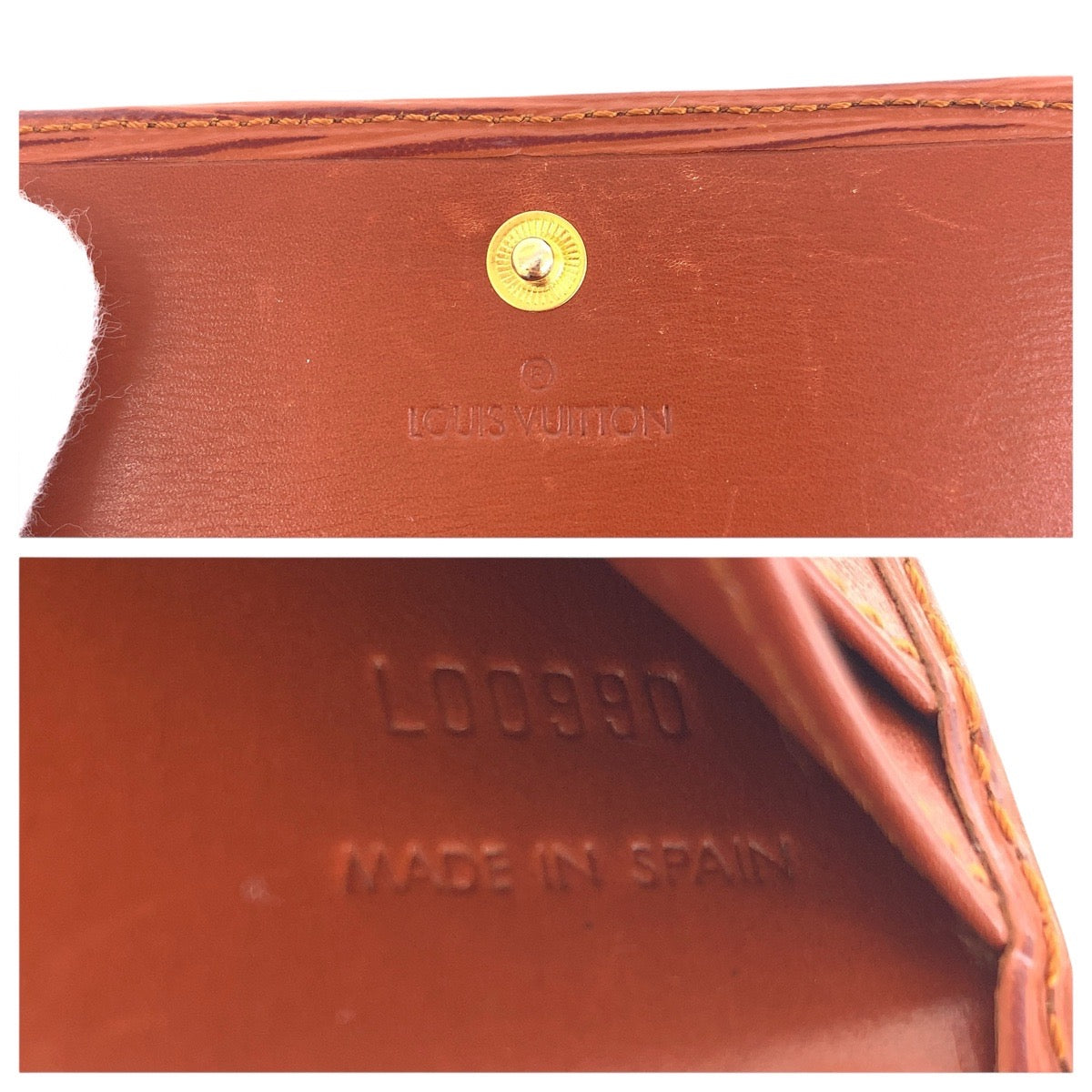 LOUIS VUITTON Tri-fold wallet M63483 leather Kenya Brown Brown Gold Metal Epi Porto Monevier Cartes Crdit