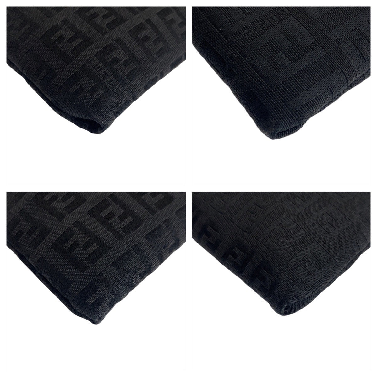 FENDI Pouch 7N0012 Nylon Black SilverMetal Zucchino