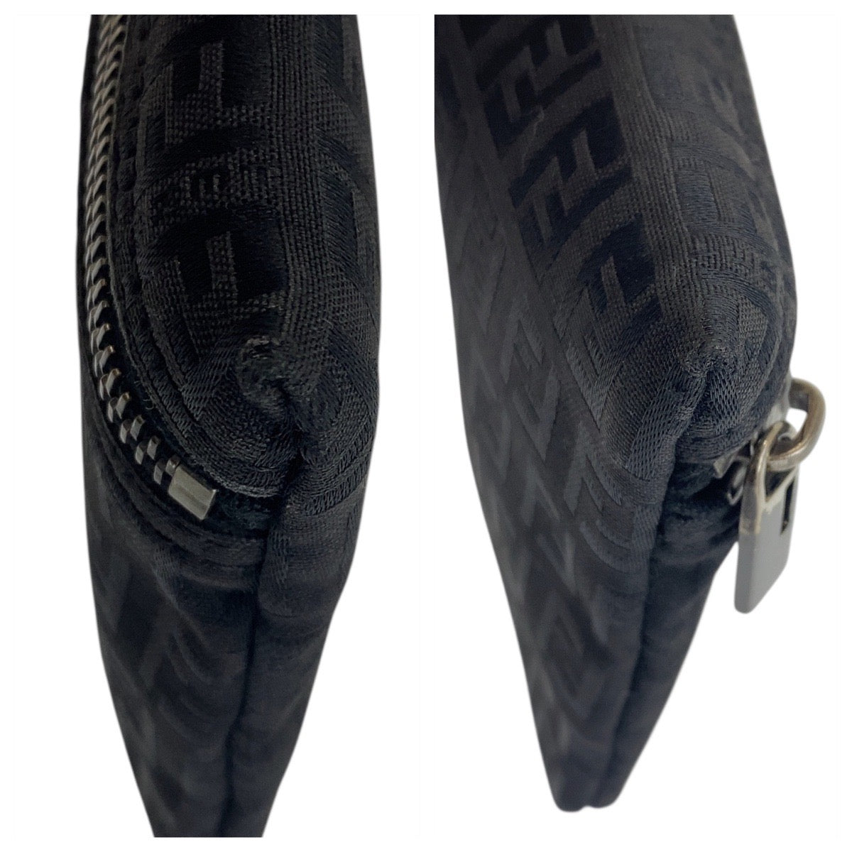 FENDI Pouch 7N0012 Nylon Black SilverMetal Zucchino