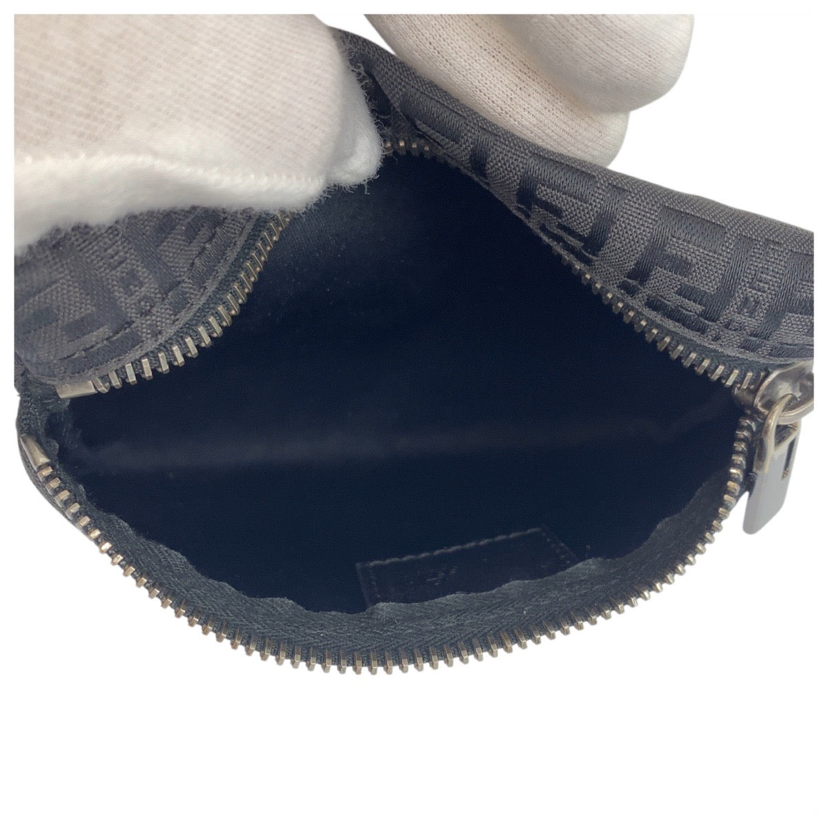 FENDI Pouch 7N0012 Nylon Black SilverMetal Zucchino