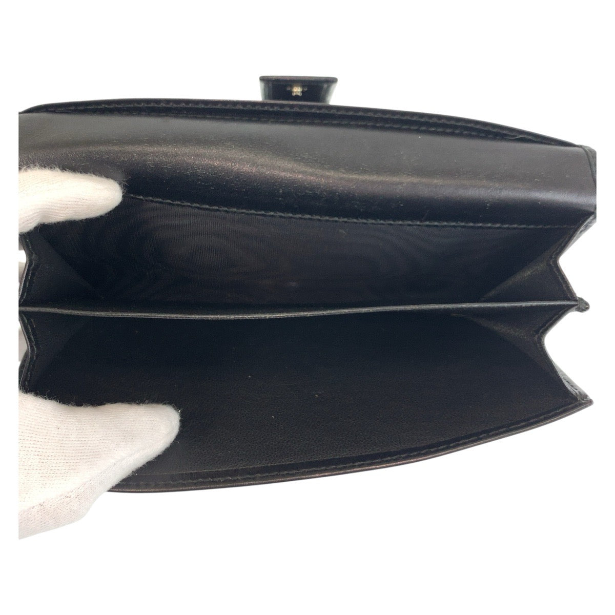 GUCCI Long Wallet Purse 112715 leather Black GoldMetal Guccisima