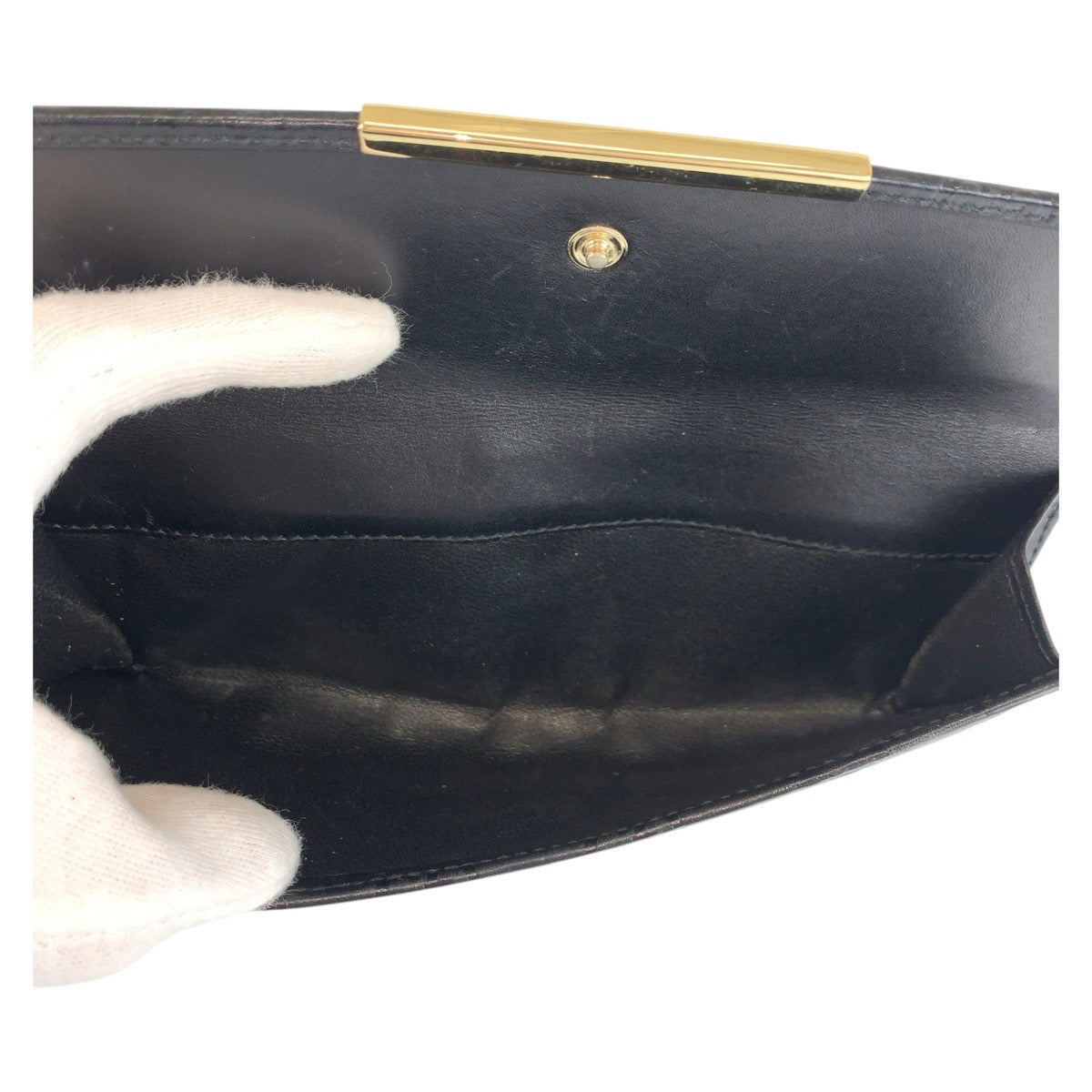 GUCCI Long Wallet Purse 112715 leather Black GoldMetal Guccisima