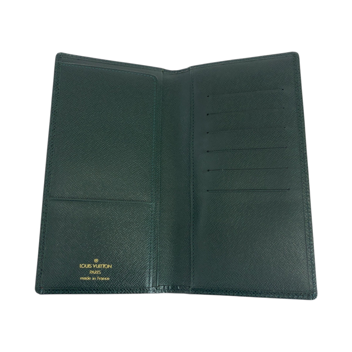 LOUIS VUITTON Long Wallet Purse M30404 Taiga Episea Green Taiga Porto 14 Cult Credit