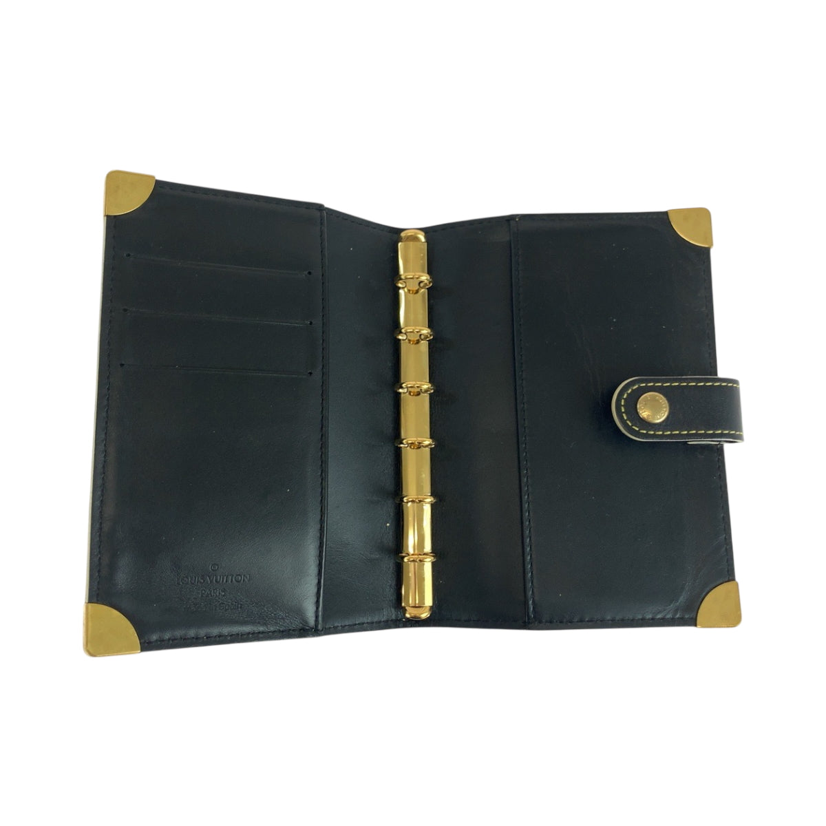 LOUIS VUITTON Notebook cover R20884 leather black Suhari Agenda PM