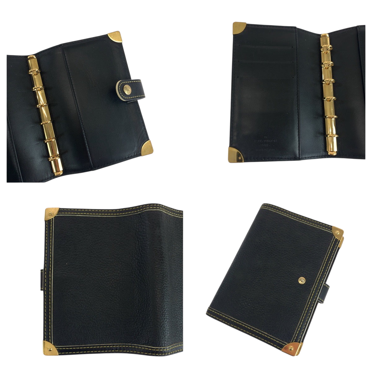 LOUIS VUITTON Notebook cover R20884 leather black Suhari Agenda PM