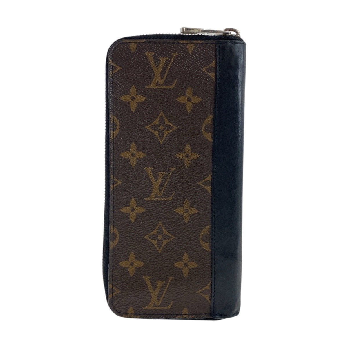 LOUIS VUITTON Long Wallet Purse M60109 PVC Brown Black SilverMetal Monogram macacer Zippy Wallet Vertical