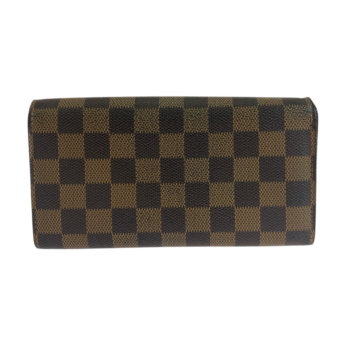 LOUIS VUITTON Long Wallet Purse N61734 PVC Brown Gold Metal Damier Portefeuille Sarah