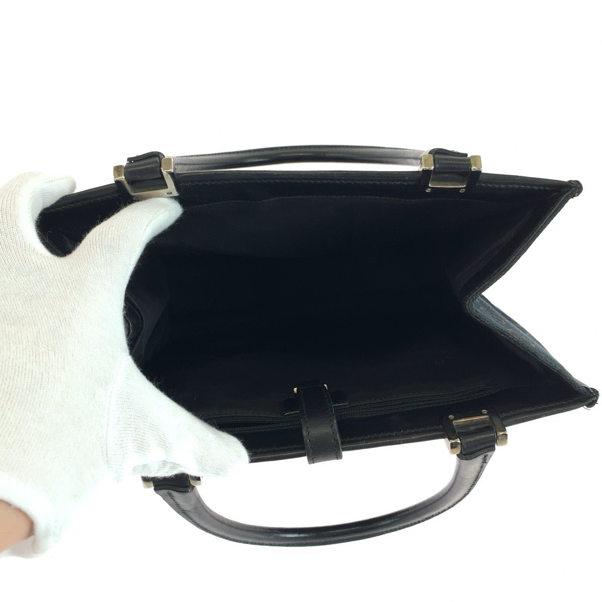 GUCCI Tote Bag 002 1065 GG canvas Black SilverMetal Jackie