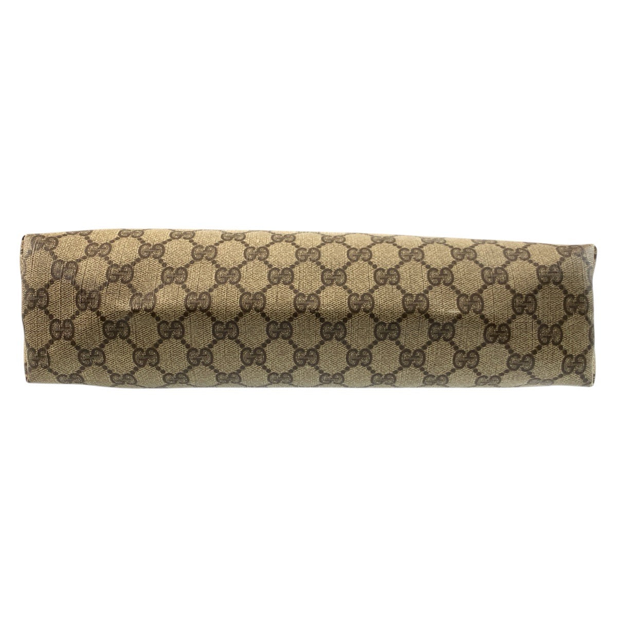 GUCCI Tote Bag 02 003 53 GG Supreme Canvas Brown Gold Metal Old Gucci Shelly Line