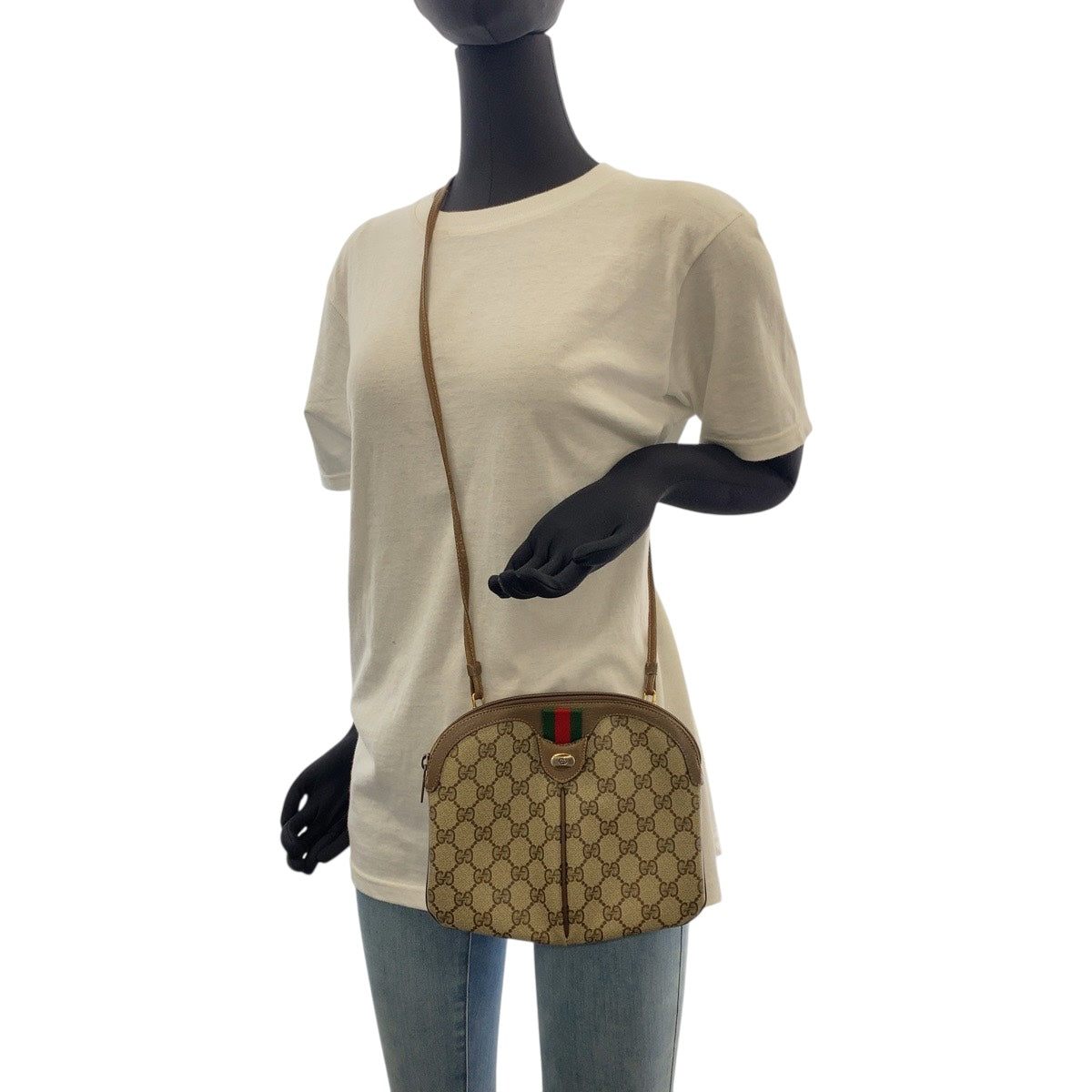 GUCCI Shoulder Bag 904 02 047 GG Supreme Canvas Beige multicolor Old Gucci Shelly Line