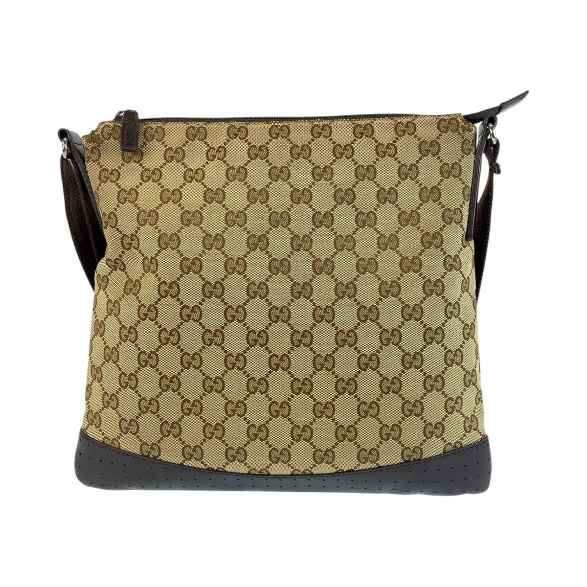 GUCCI Shoulder Bag 145857 GG canvas Beige Brown SilverMetal
