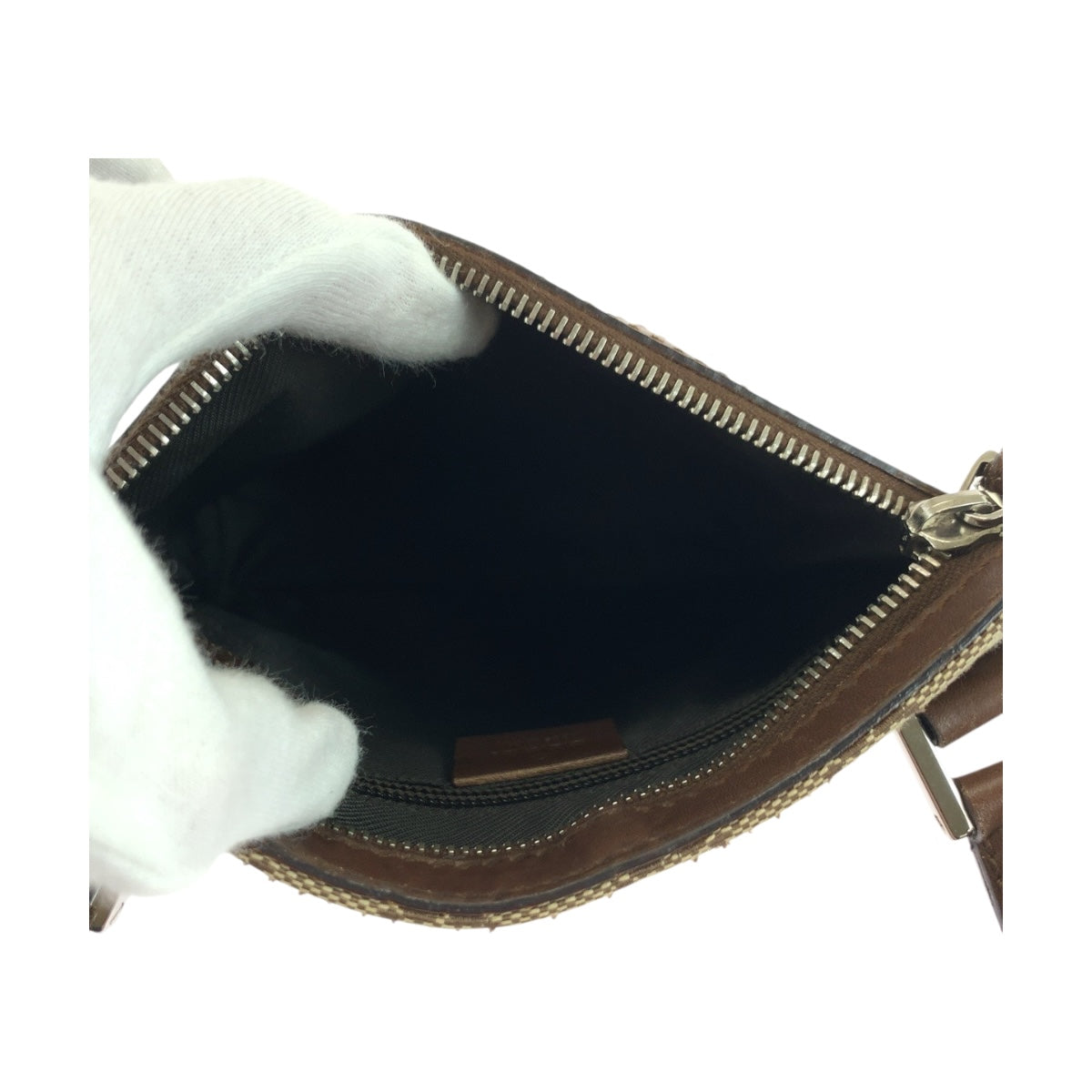 GUCCI Shoulder Bag 92562 GG canvas Beige Brown SilverMetal