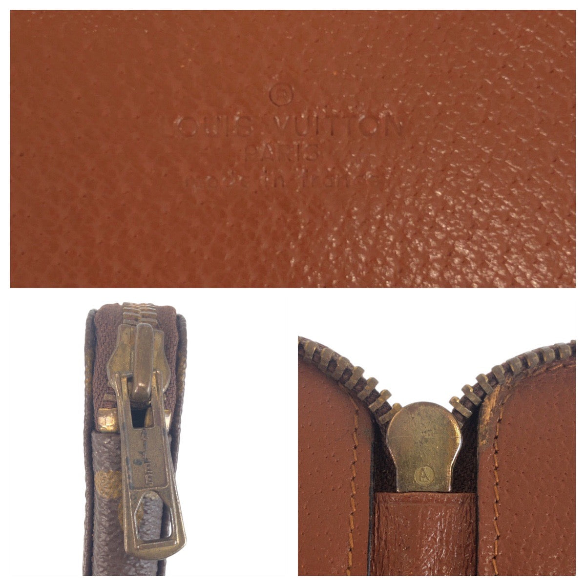 LOUIS VUITTON passport case leather Brown Gold Metal Monogram Couvertleur Paspole