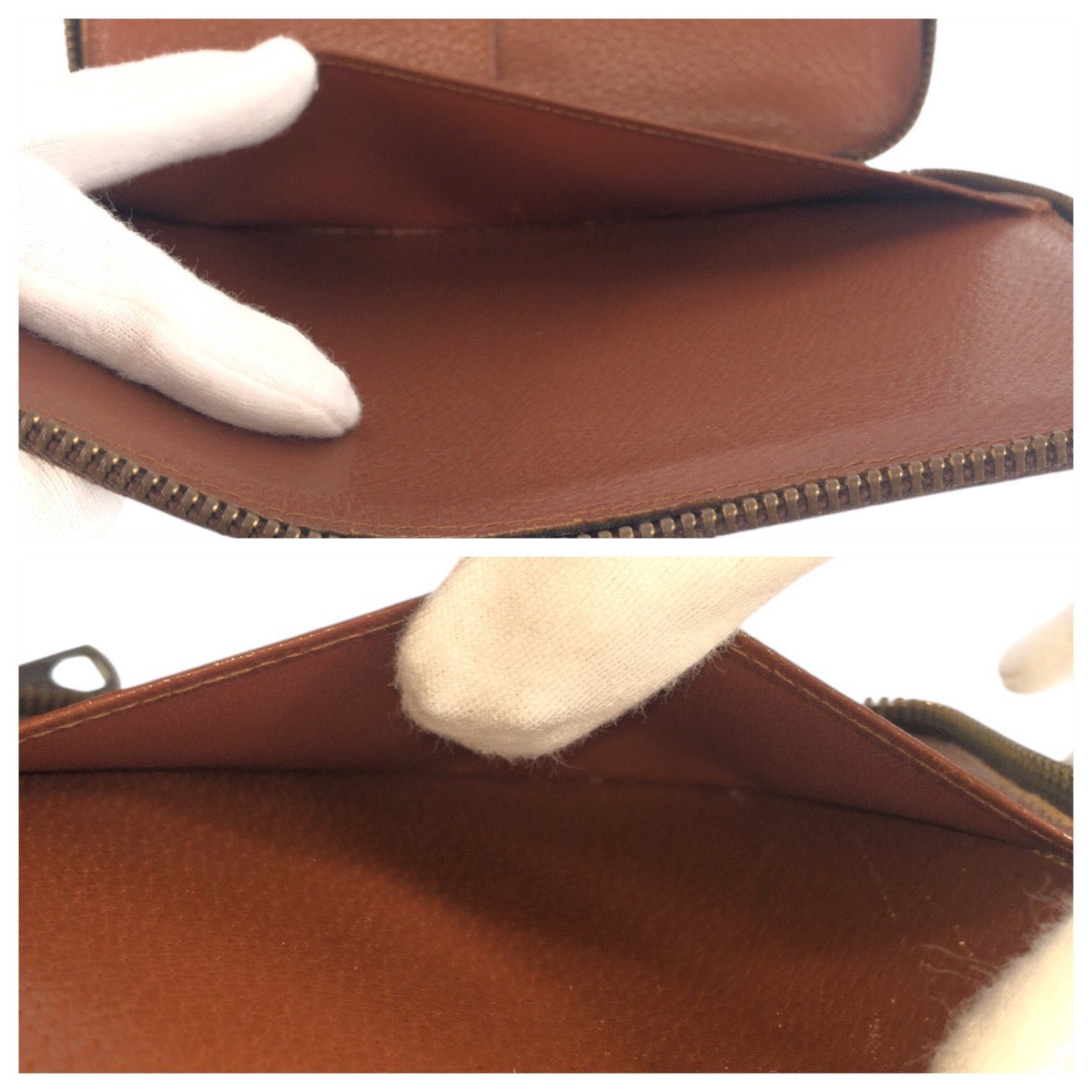 LOUIS VUITTON passport case leather Brown Gold Metal Monogram Couvertleur Paspole