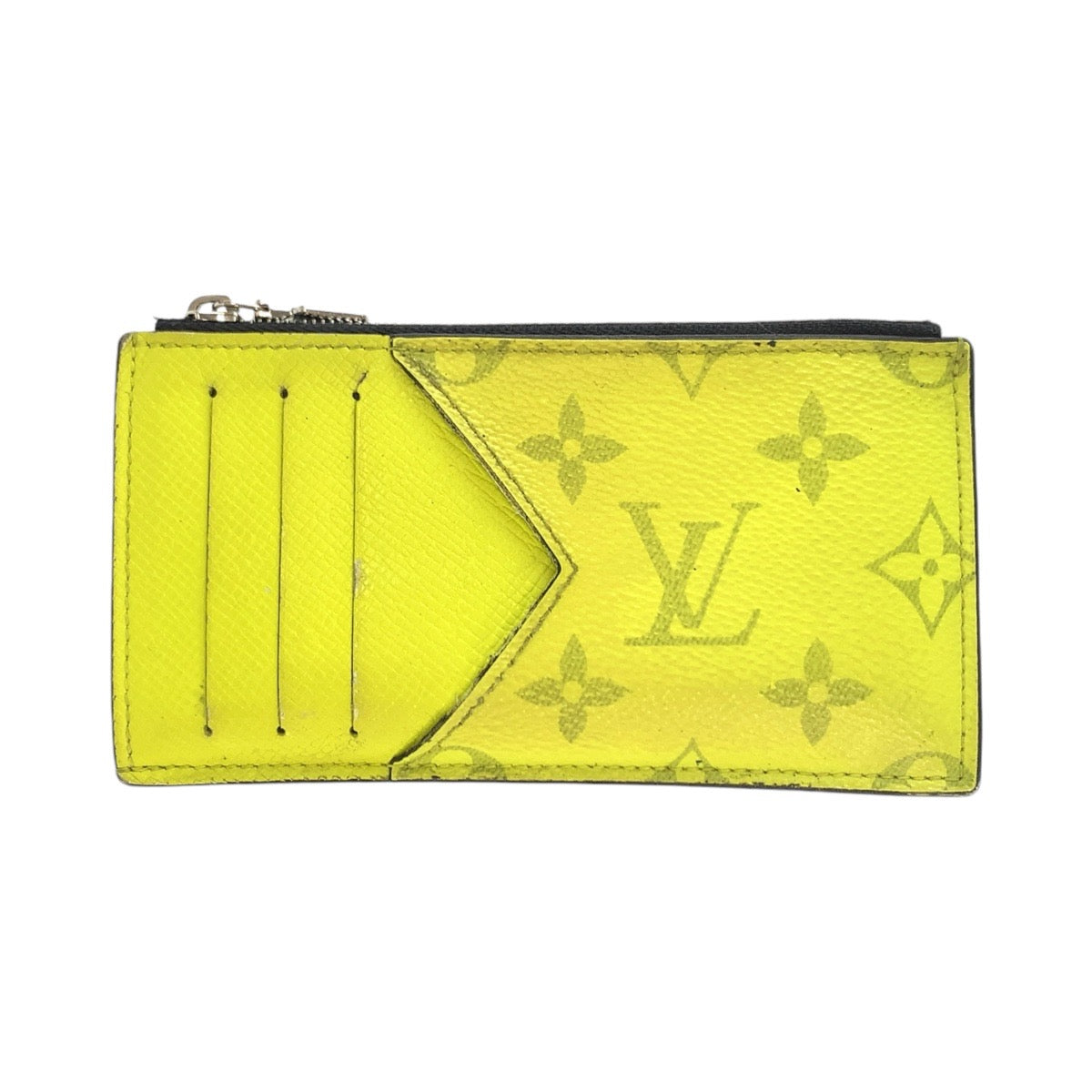 LOUIS VUITTON Coin case M30320 PVC Fluorescent yellow Taigalama Coin card holder